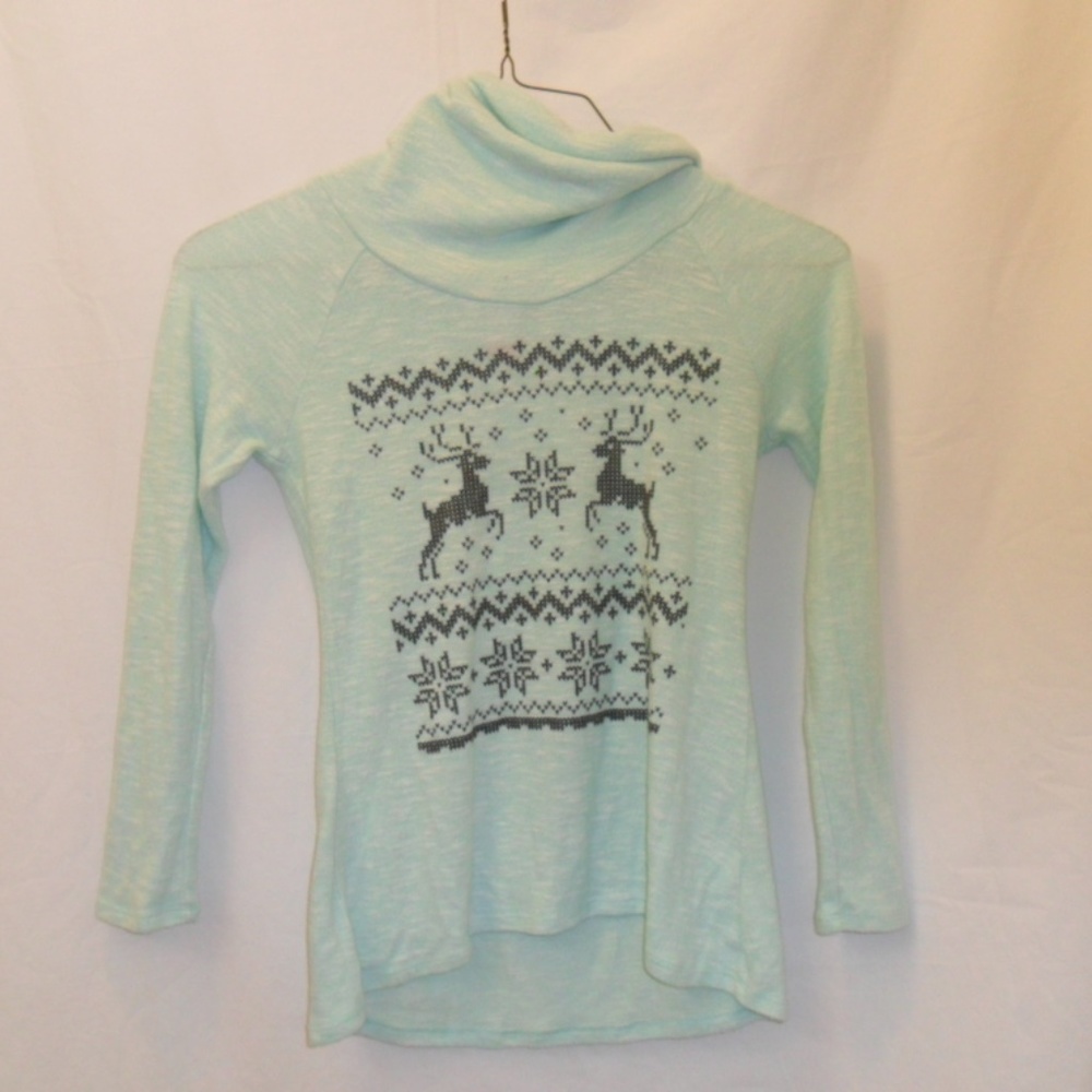 No Boundries Tunic Mint Long Sleeve Pullover Sz S